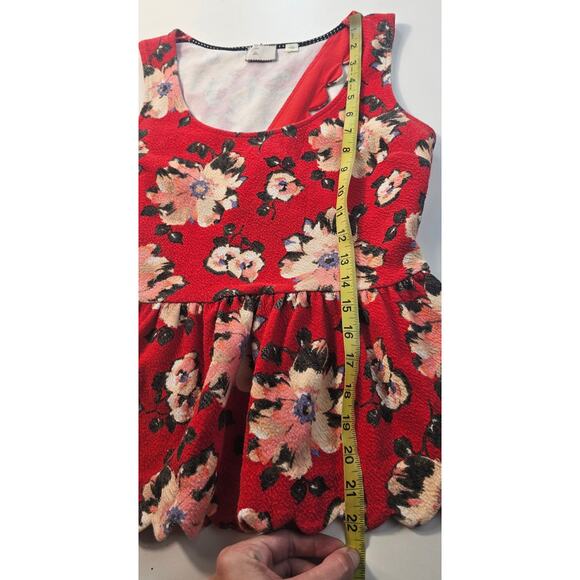 Postmark Open Back Peplum Top S coquette cottagecore Floral red summer casual - Picture 6 of 8